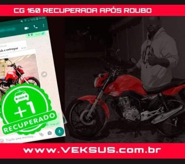 CG 160 Vermelha Furtada e Recuperada pela ROCAM 35ºBMP/M