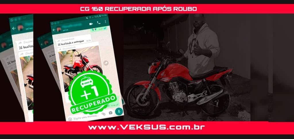 CG 160 Vermelha Furtada e Recuperada pela ROCAM 35ºBMP/M