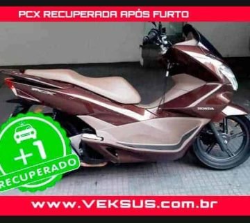 PCX Marrom Recuperada Rastreamento Veicular Veksus Track (11) 96811-9999 carro, moto, caminhão, ônibus, frota, trator. Contrate Já!