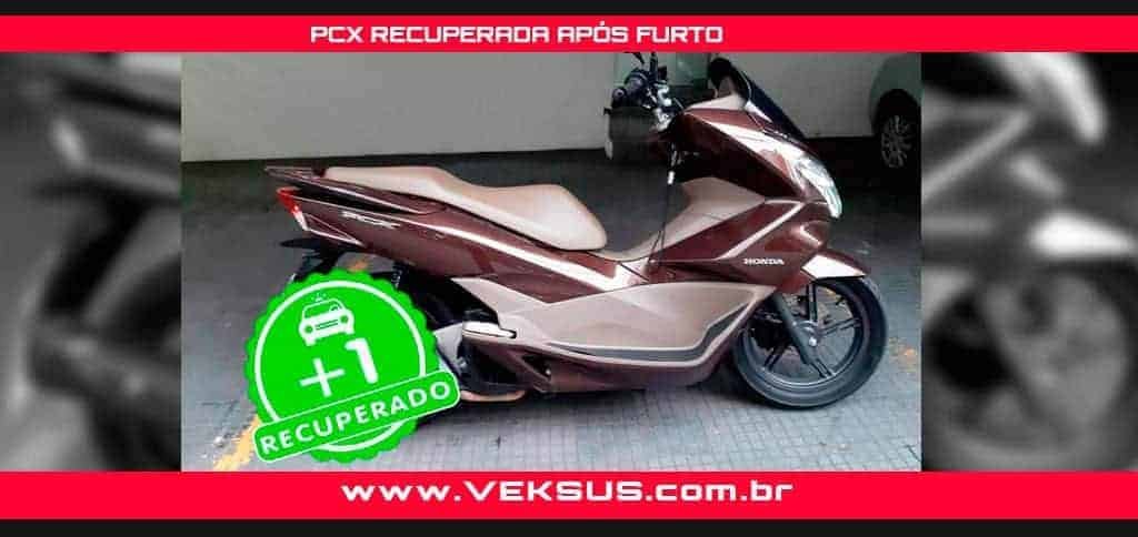 PCX Marrom Recuperada Rastreamento Veicular Veksus Track (11) 96811-9999 carro, moto, caminhão, ônibus, frota, trator. Contrate Já!